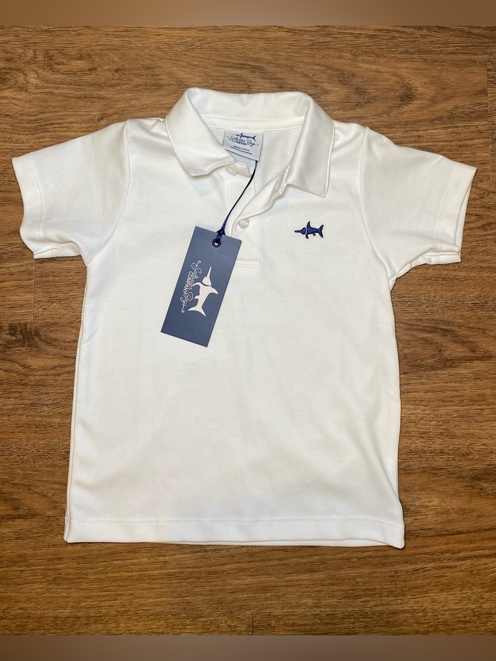 NWT Saltwater Boys white performance polo, 2T